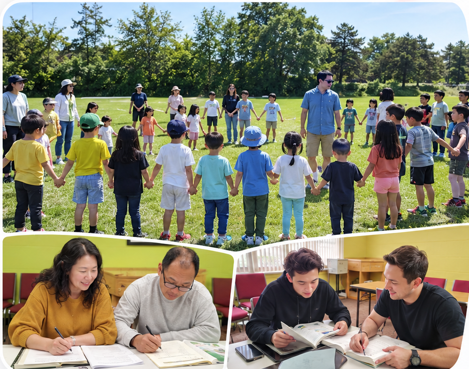 교육목표를 보여주는 학교 활동 사진